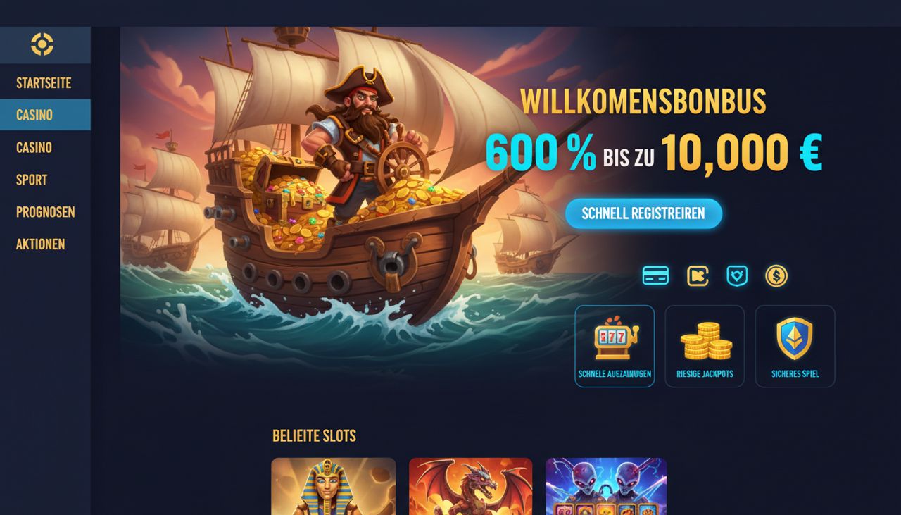 Startseite von Smashcasino mit Menü für Casino, Live Casino und Sport sowie Willkommensbonus-Banner